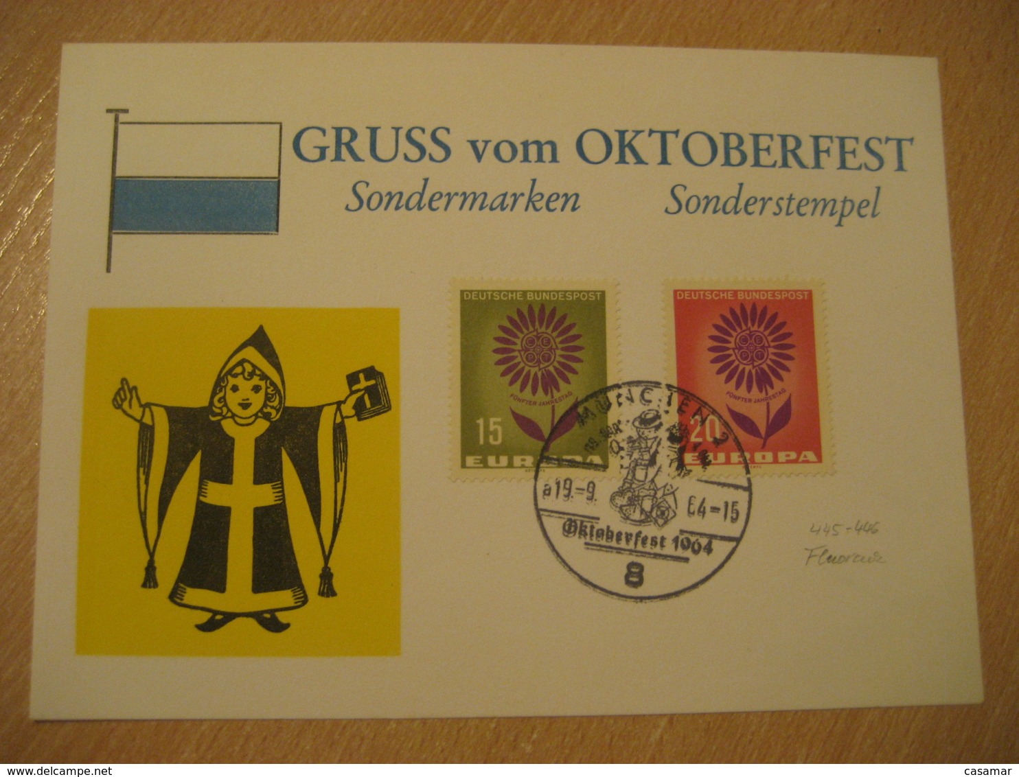 MUNCHEN 1964 OKTOBERFEST Cancel Cover GERMANY Bier Beer Pint Biere Cerveza Brewery - Bières