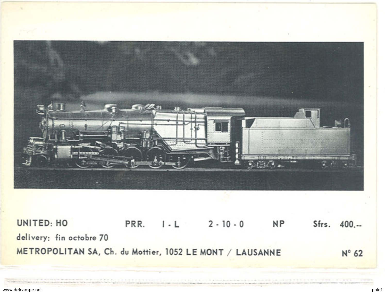 2 CP - Métropolitan SA Ch. De Mottieer 1052 LE MONT/ LAUSANNE (111918) - Trains