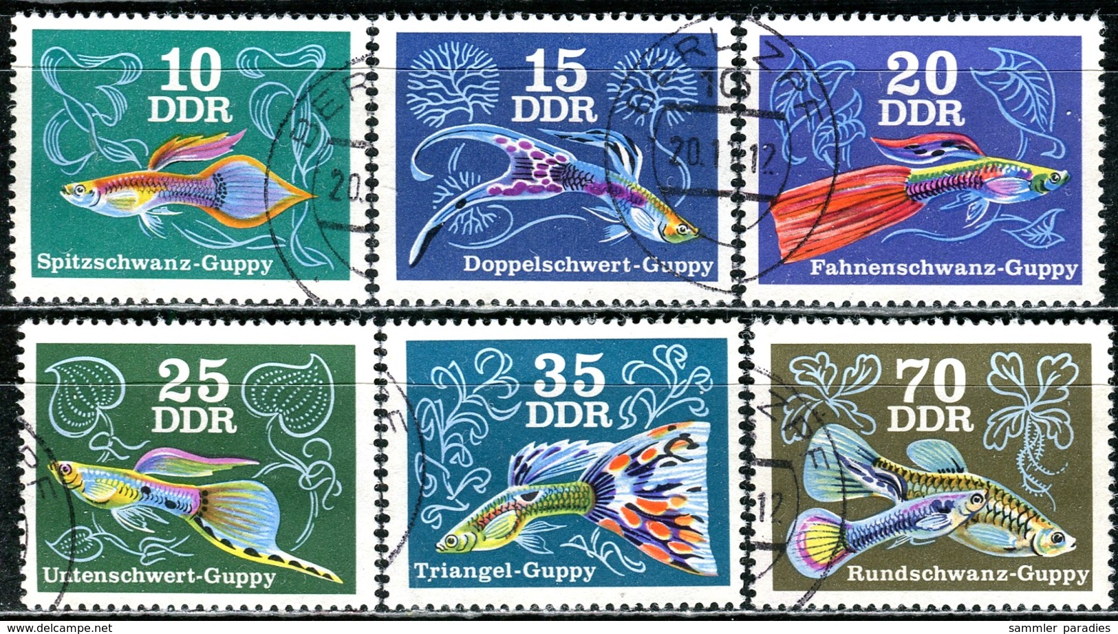 DDR - Mi 2176 / 2181 - OO Gestempelt (A) - Guppys - Gebraucht