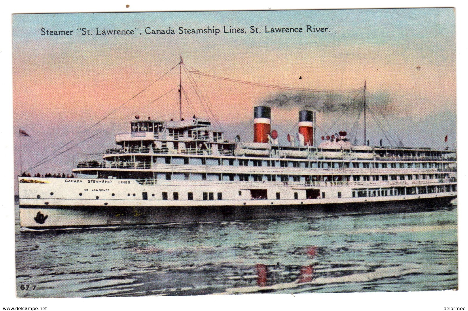 CPA Colorisée Canada Steamship Lines Paquebot Steamer St Lawrence River éditeur Greeting Card Co à Toronton°67 7 - Paquebots