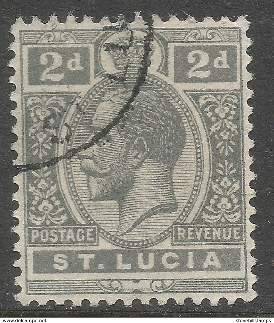 St Lucia. 1921-30 KGV. 2d Used. Mult Script CA W/M SG 95 - St.Lucia (...-1978)