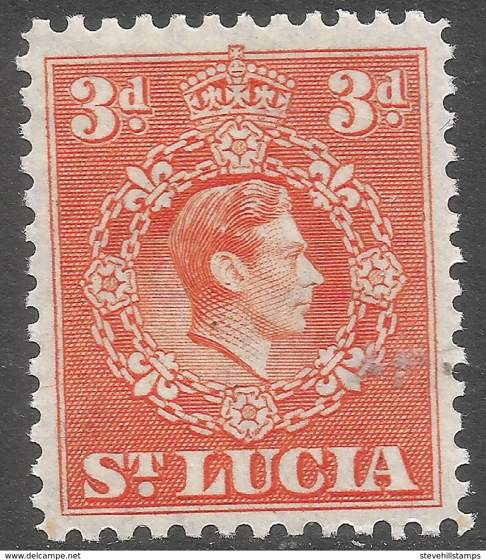 St Lucia. 1938-48 KGVI. 3d MH. P12½ SG 133a - St.Lucia (...-1978)