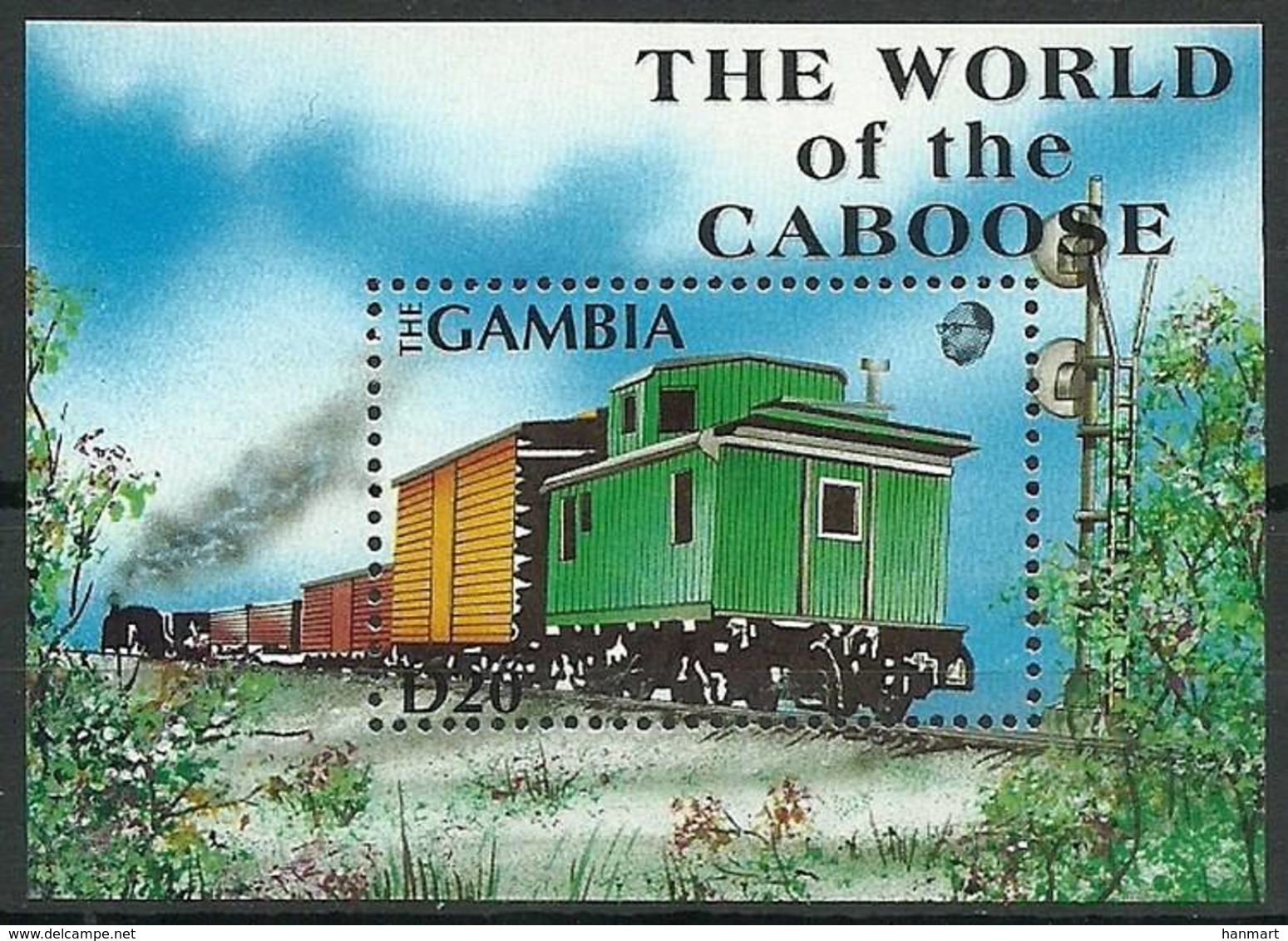 Gambia 1991 Mi Bl 127 MNH ( ZS5 GMBbl127dav12C ) - Trains