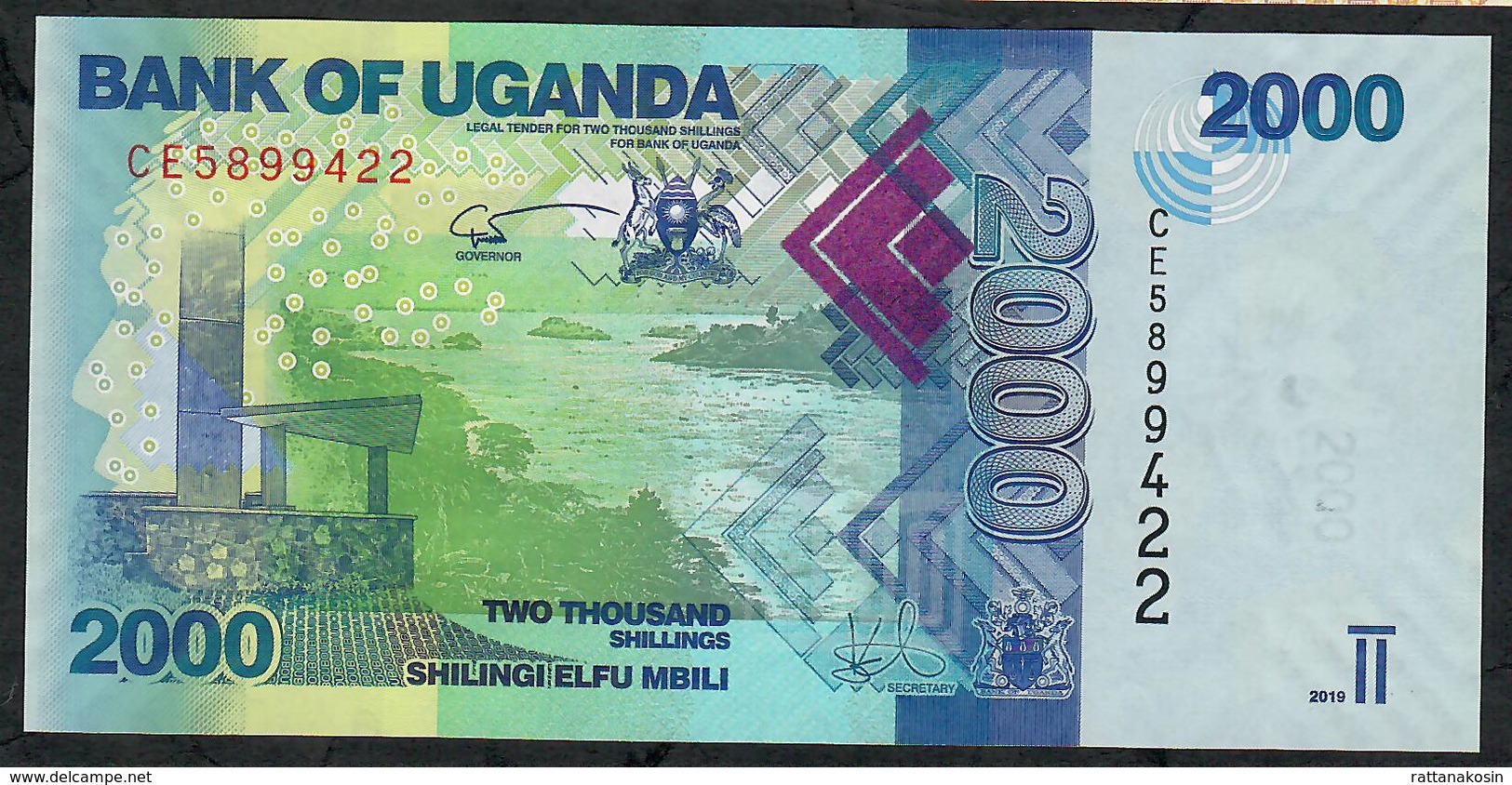 UGANDA P50e 2000 SHILLINGI 2019 #CE   UNC. - Uganda