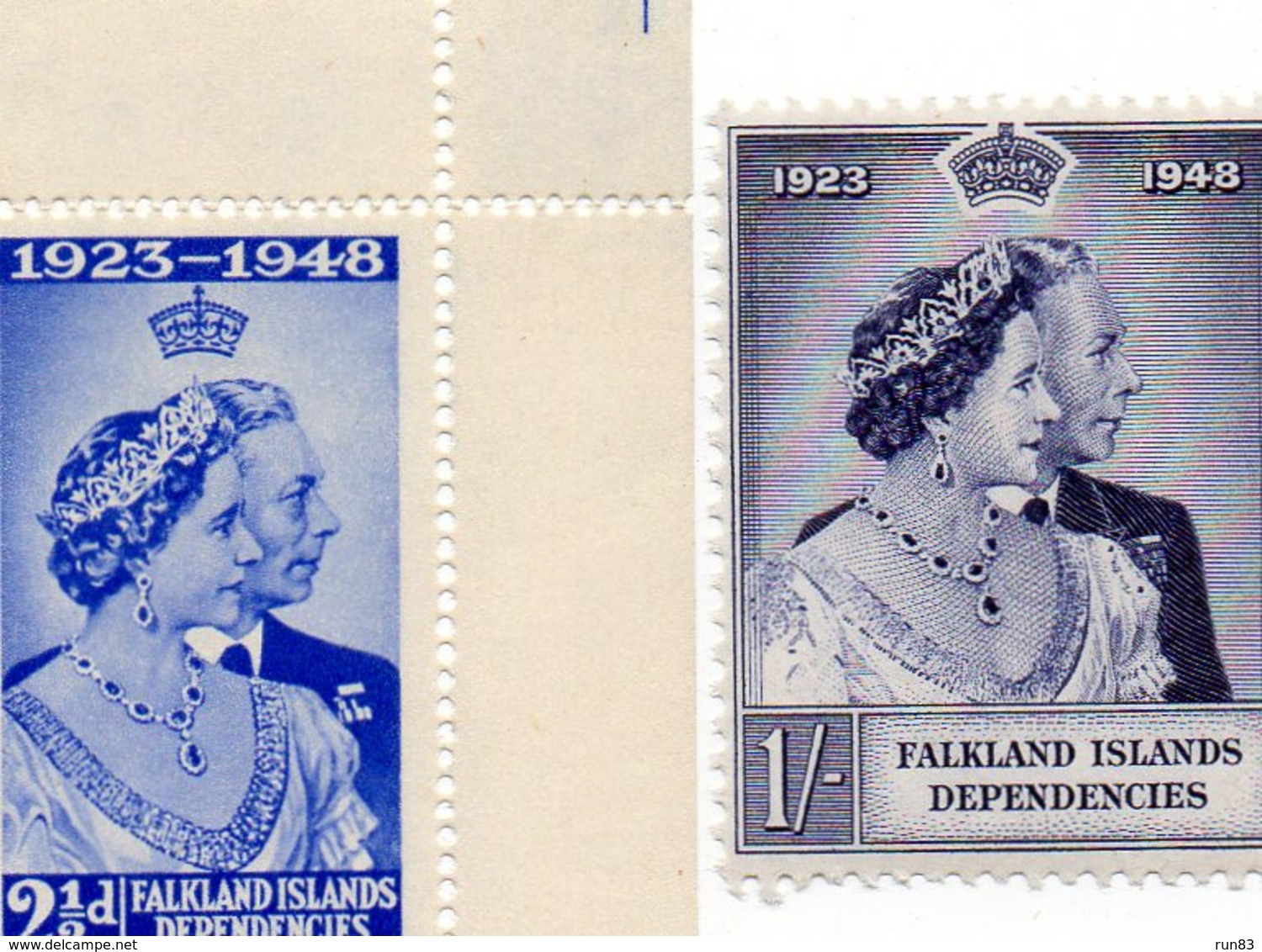FALKLAND ISLAND 1948 / Superbe Série 2 Valeurs Dentelées MNH - Poolreizigers & Beroemdheden