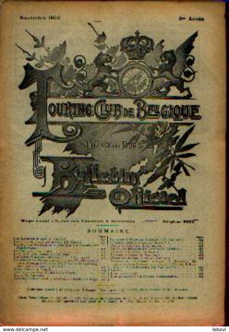 : « Touring  Club De Belgique» Bulletins Du 11/1900 Et Du 12/1900 Avec Listes Des Cartes Postales émises Par Le TCB - Livres & Catalogues