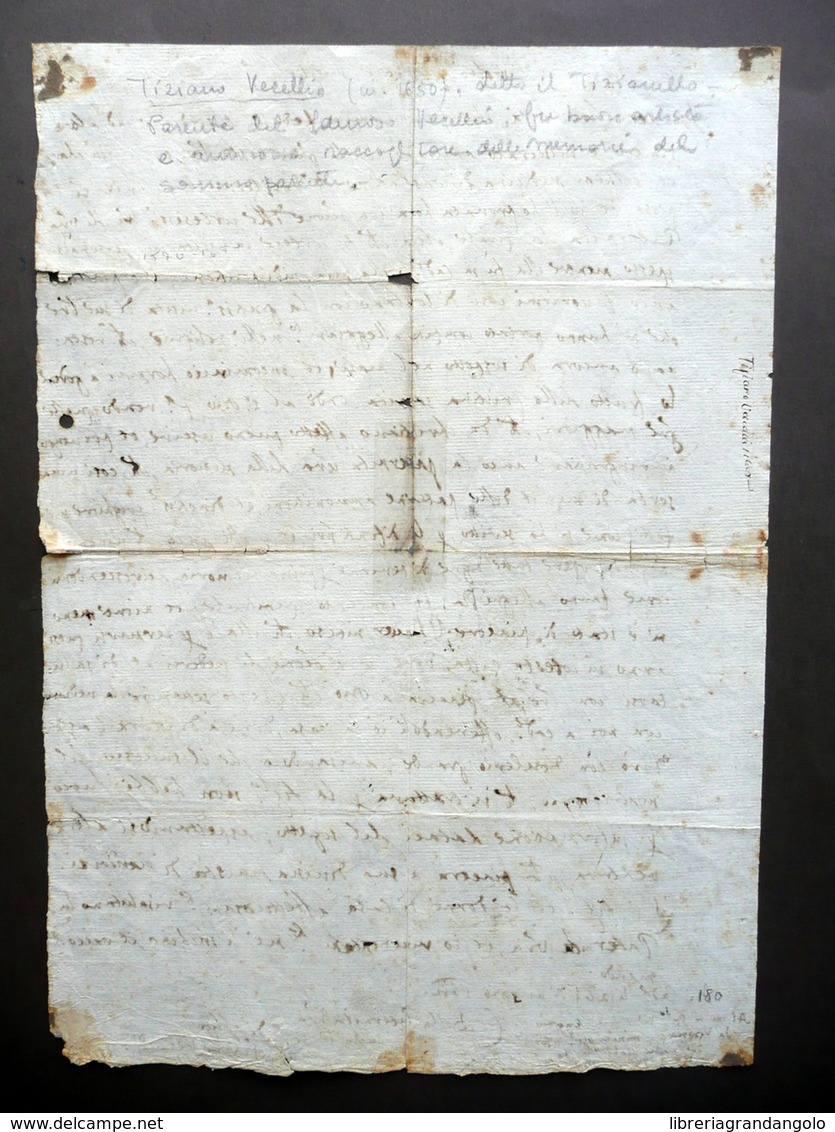 Autografo Tiziano Vecellio Tizianello Lettera Cadore 26/571612 Eugenio Da Verona - Altri & Non Classificati
