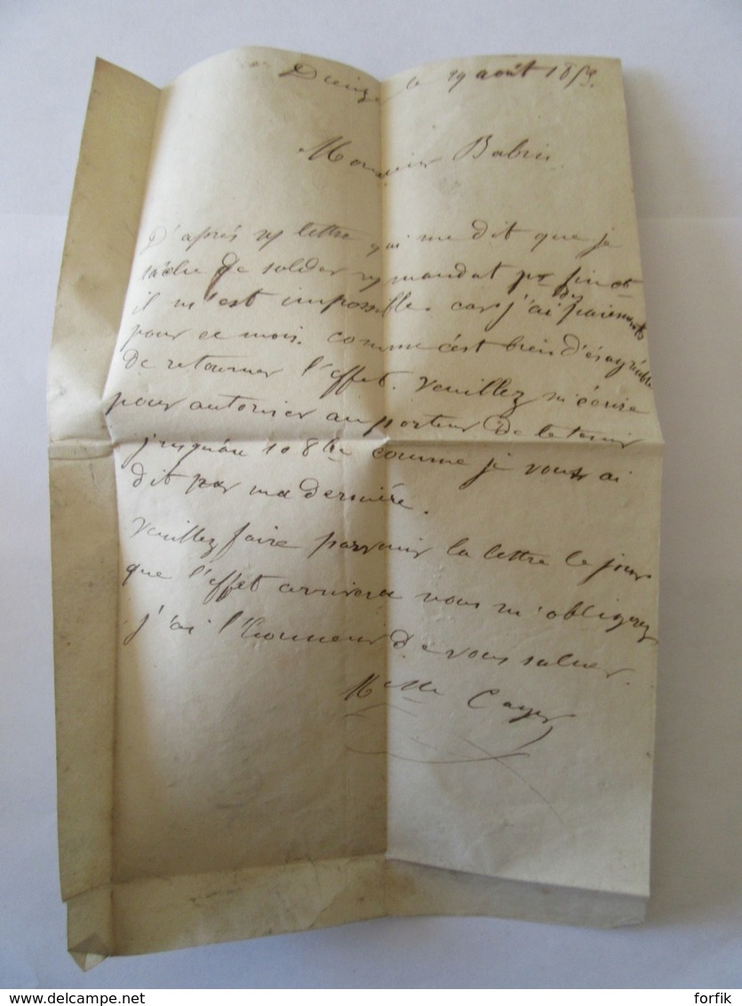 Lettre Dieuze Vers Nancy - Cachet Type 14 + Chiffre-taxe 25 - 1853 - 1849-1876: Période Classique