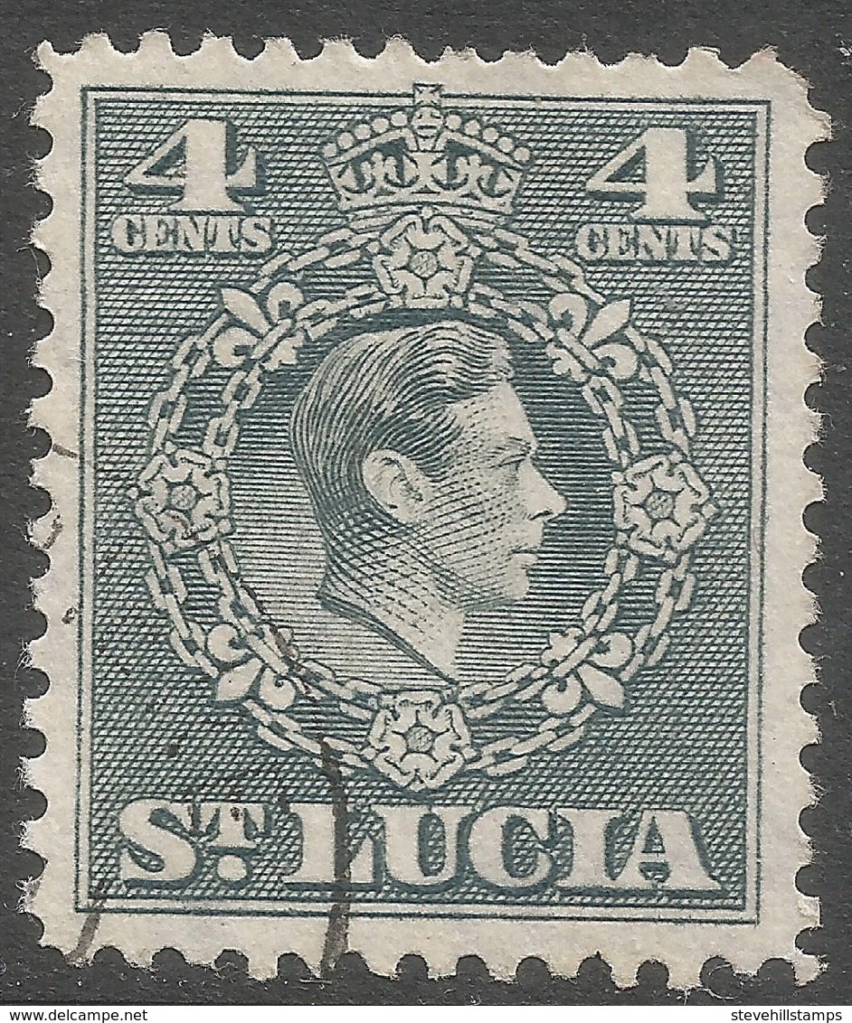 St Lucia. 1949-50 KGVI. 4c Used. P12½ SG 149 - St.Lucia (...-1978)