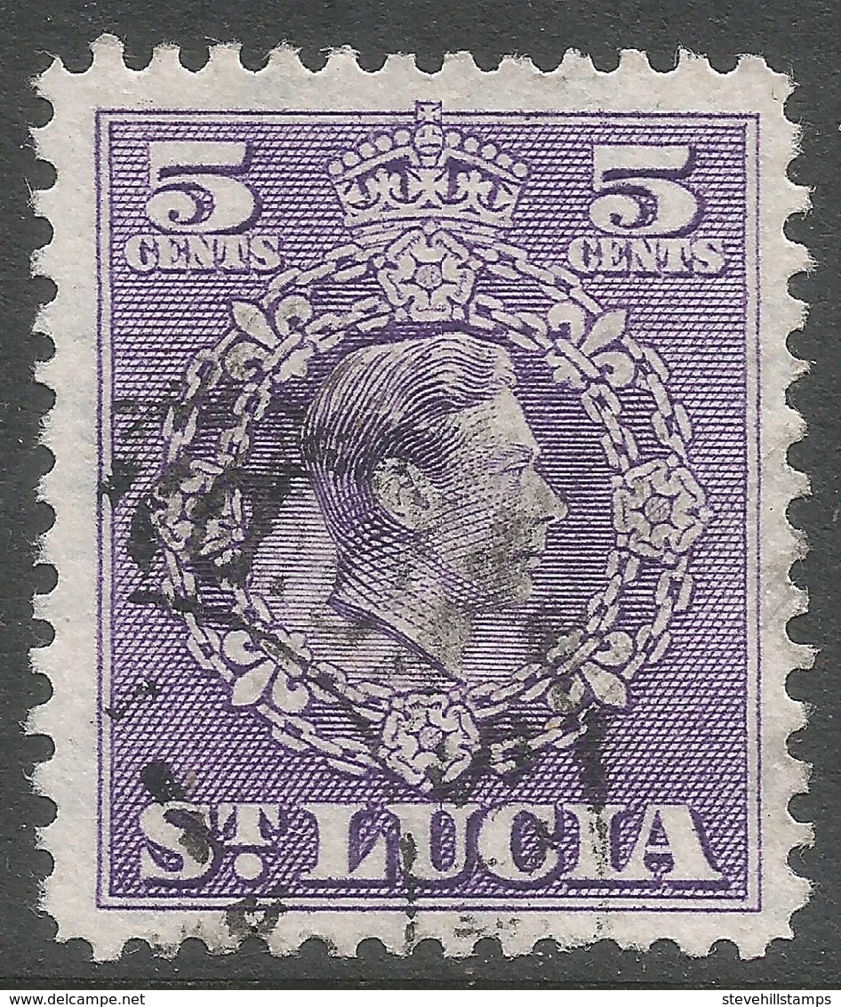 St Lucia. 1949-50 KGVI. 5c Used. SG 150 - St.Lucia (...-1978)