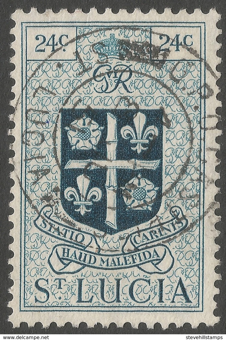 St Lucia. 1949-50 KGVI. 24c Used. SG 155 - St.Lucia (...-1978)