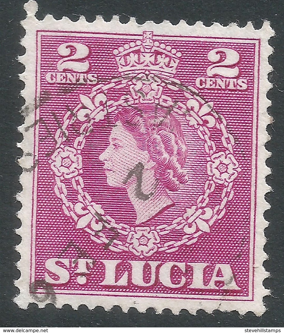 St Lucia. 1953-63 QEII. 2c Used. SG 173 - St.Lucia (...-1978)