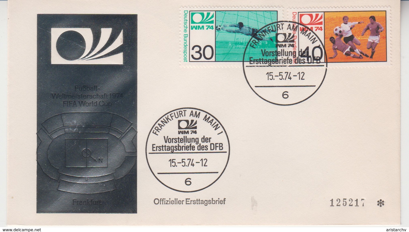 GERMANY 1974 FOOTBALL WORLD CUP COVER FRANKFURT AM MAIN CANCELATION - 1974 – Germania Ovest