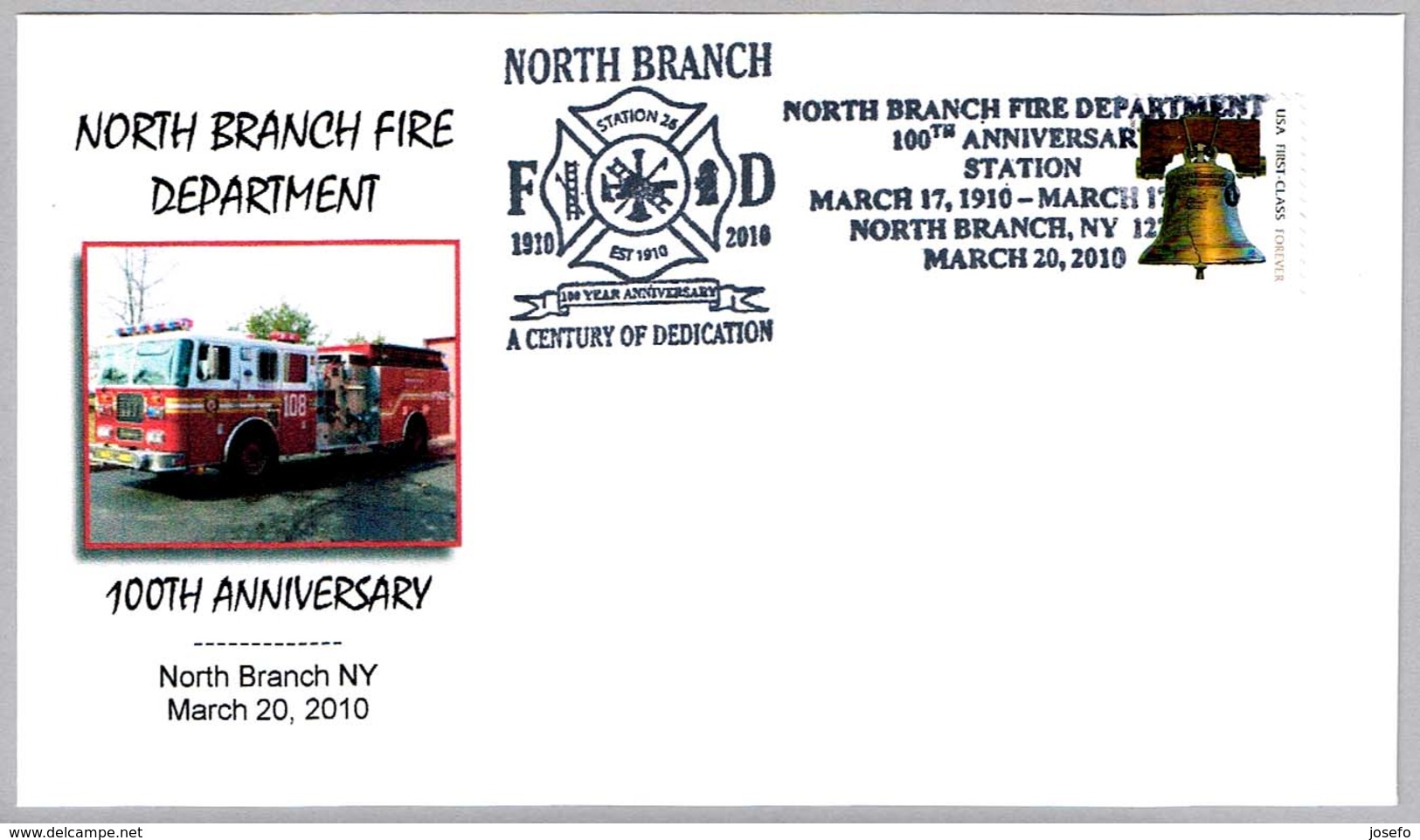 100 Aniv. DEPARTAMENTO DE BOMBEROS - 100 Years Fire Department. North Branch NY. 2010 - Bombero