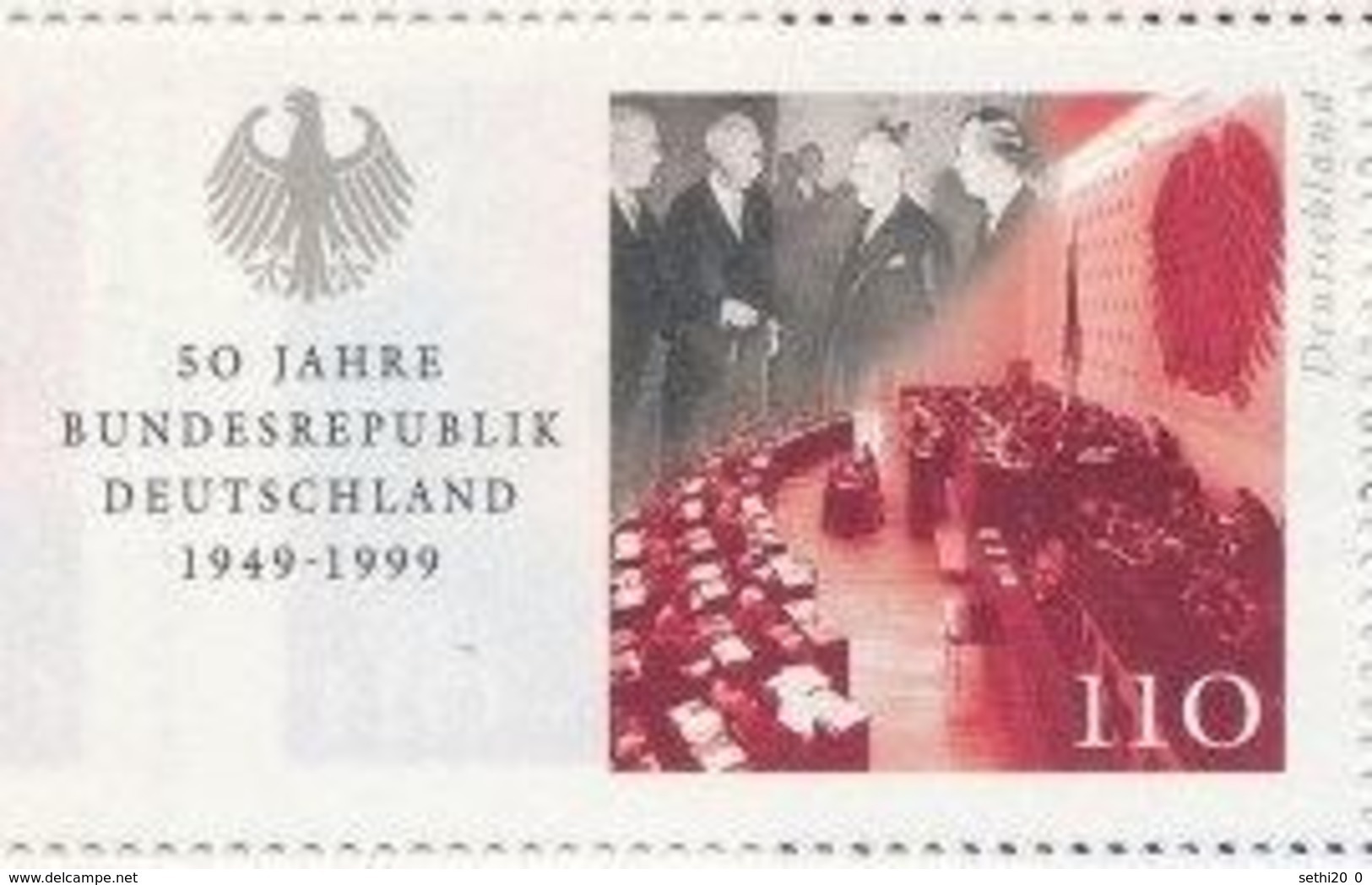 Allemagne 1999 50 ème Anniversaire Republique Federale D'Allemagne Konrad ADENAUER MNH - Autres & Non Classés