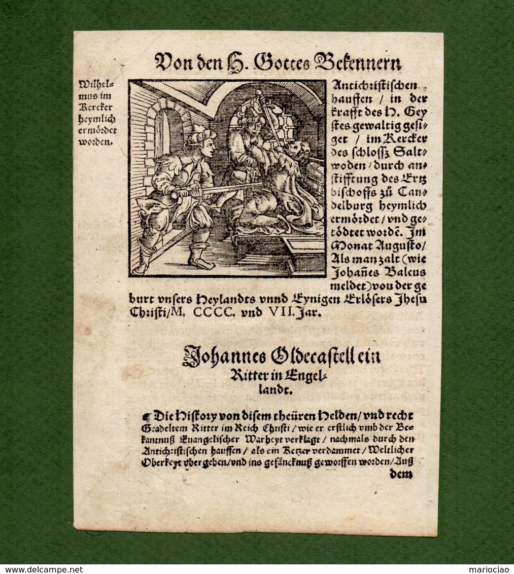 D-DE Martin Luthers Protestantische Reformation - Tod Hinrichtungen ORIGINAL 1557 Ludwig Rabus #A - Stampe & Incisioni