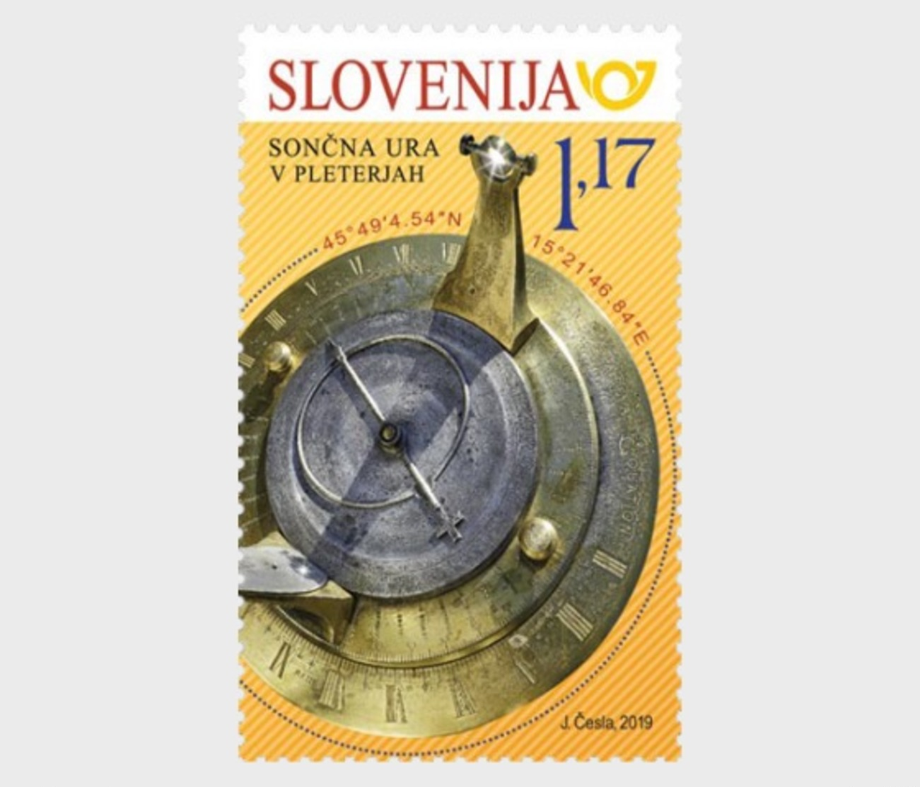 H01 Slovenia 2019 The Anthracothere  Joint Issue Slovenia-Slovakia - Sundial, Astronomical Clock   MNH Postfrisch - Slovenia