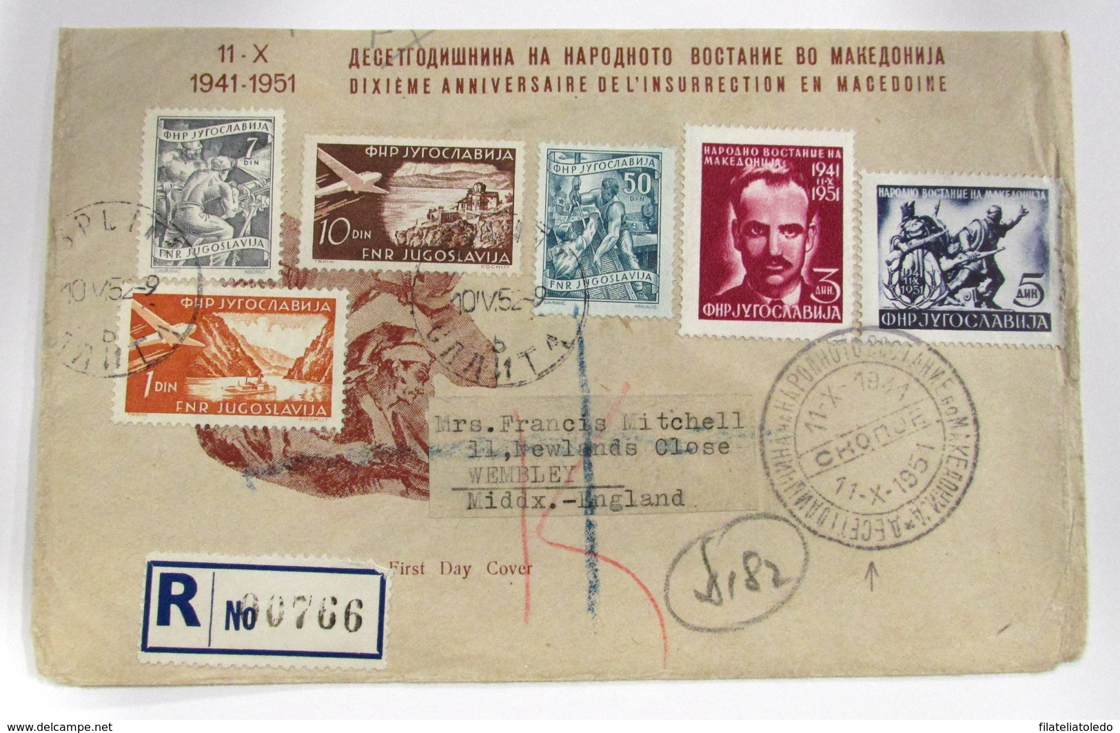 Yugoslavia 556A-70/1-97-Aéreo 32-6 - Cartas & Documentos