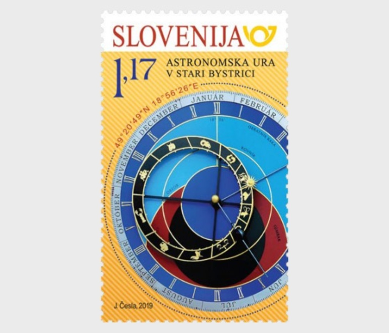 H01 Slovenia 2019 The Anthracothere  Joint Issue Slovenia-Slovakia Astronomical Clock Stamp  MNH Postfrisch - Slowenien