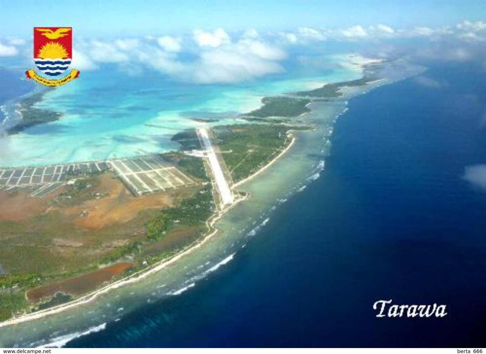 AK Kiribati Tarawa Bonriki Airport Aerial View New Postcard - Kiribati