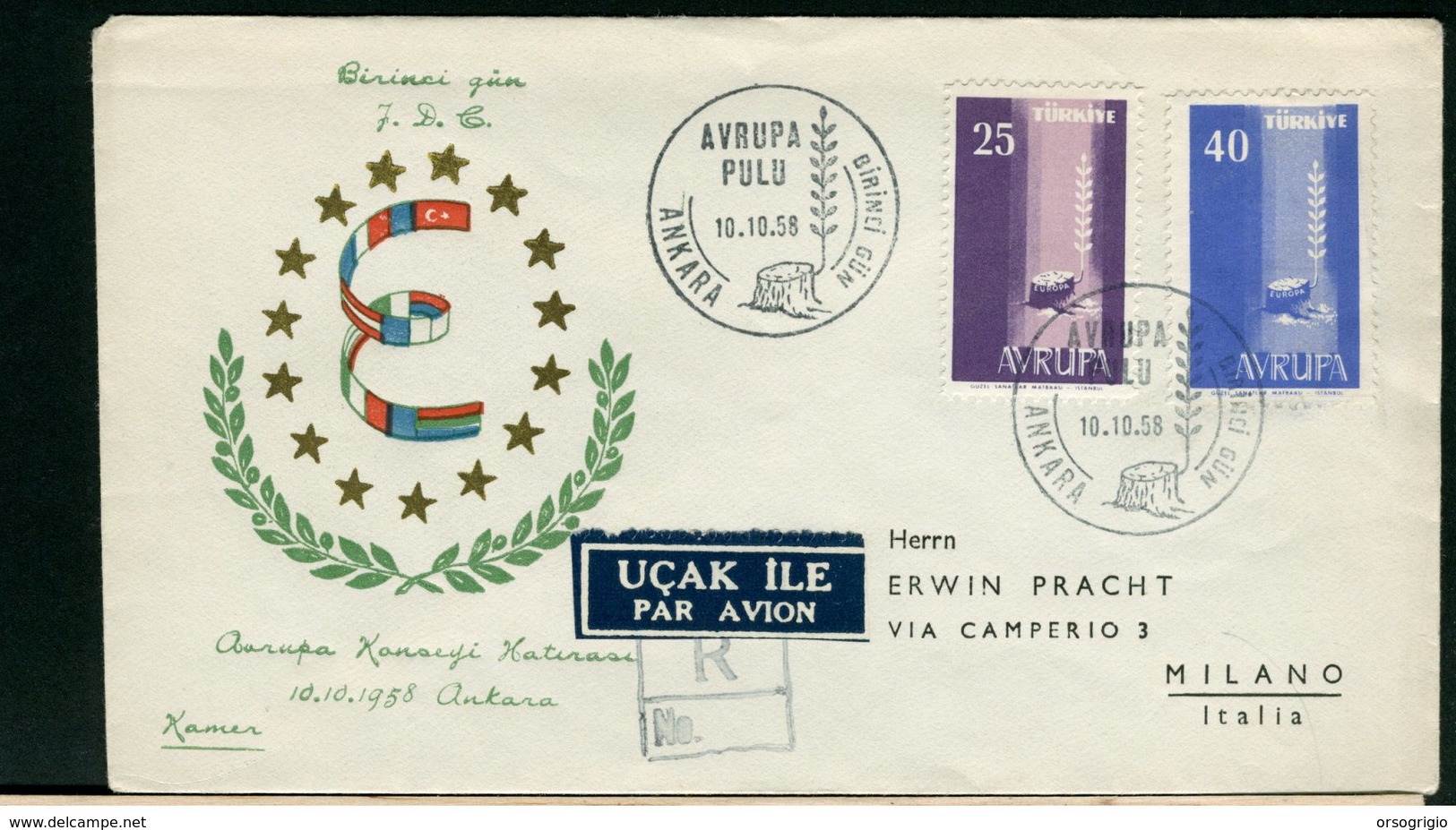 TURCHIA - FDC 1958 - EUROPA - FDC