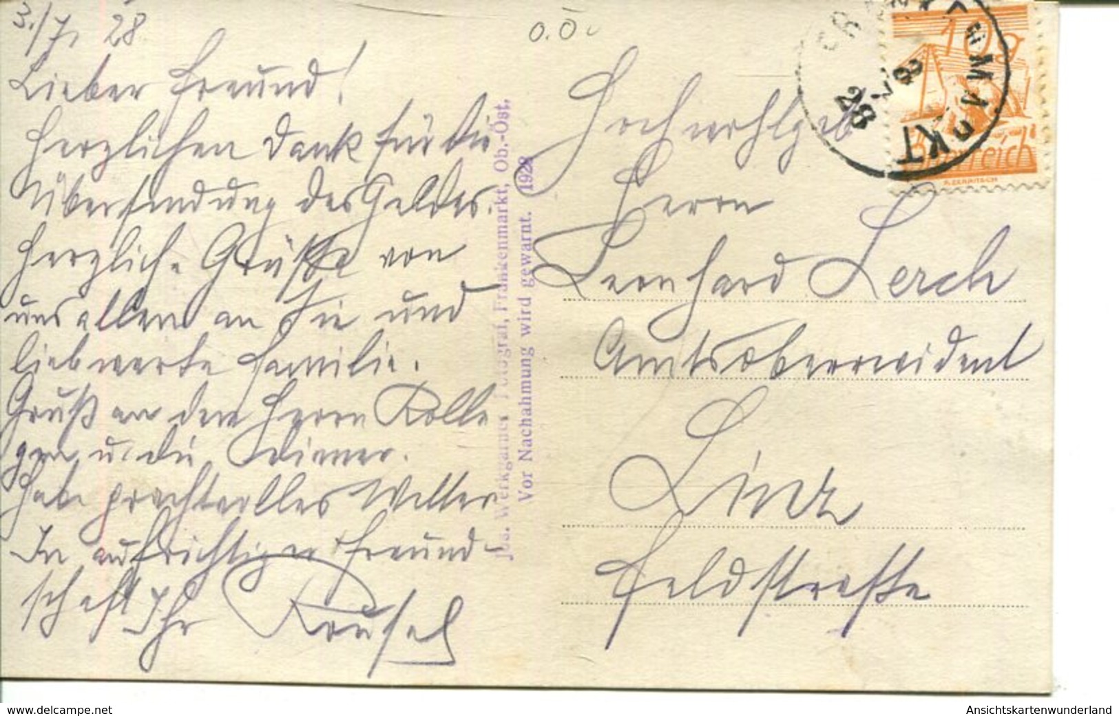 007441  Frankenmarkt Privatansicht  1928 - Autres & Non Classés