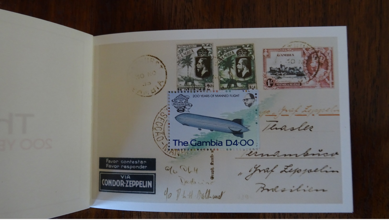 #C96# GAMBIA MICHEL 491/495 IN BOOKLET MNH**. SPACE, AIRPLANE, ZEPPELIN. SEE 4 PICTURES. - Gambie (1965-...)