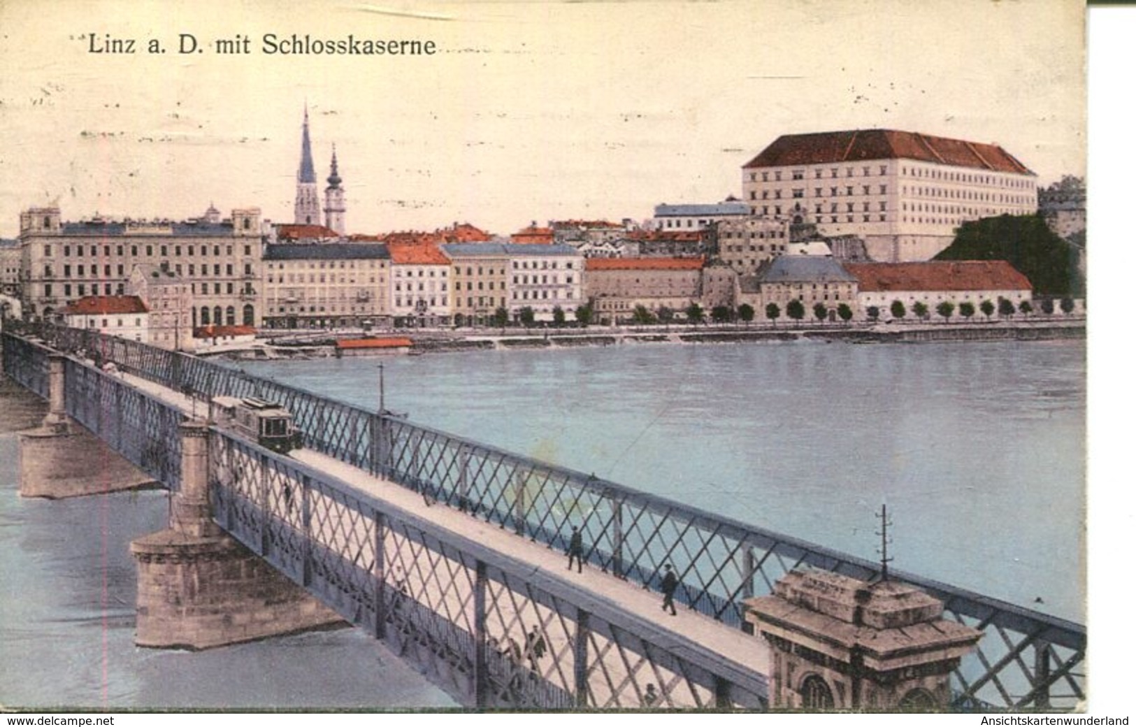 007445  Linz A. D. Mit Schlosskaserne  1913 - Linz