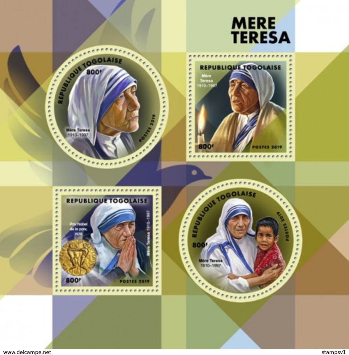 Togo. 2019 Mother Teresa. (0158a)  OFFICIAL ISSUE - Mother Teresa