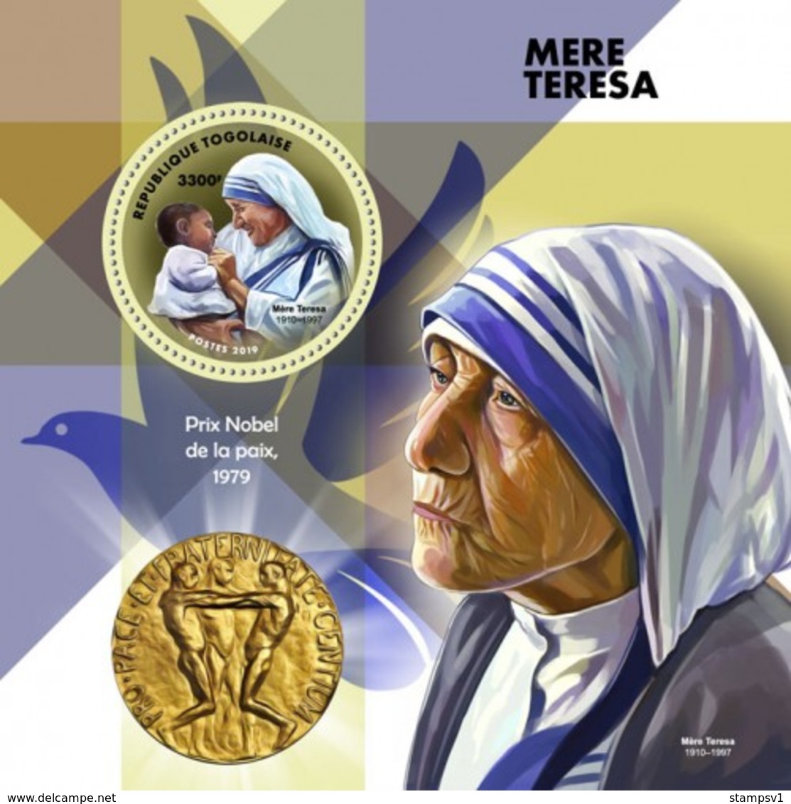 Togo. 2019 Mother Teresa. (0158b)  OFFICIAL ISSUE - Mother Teresa