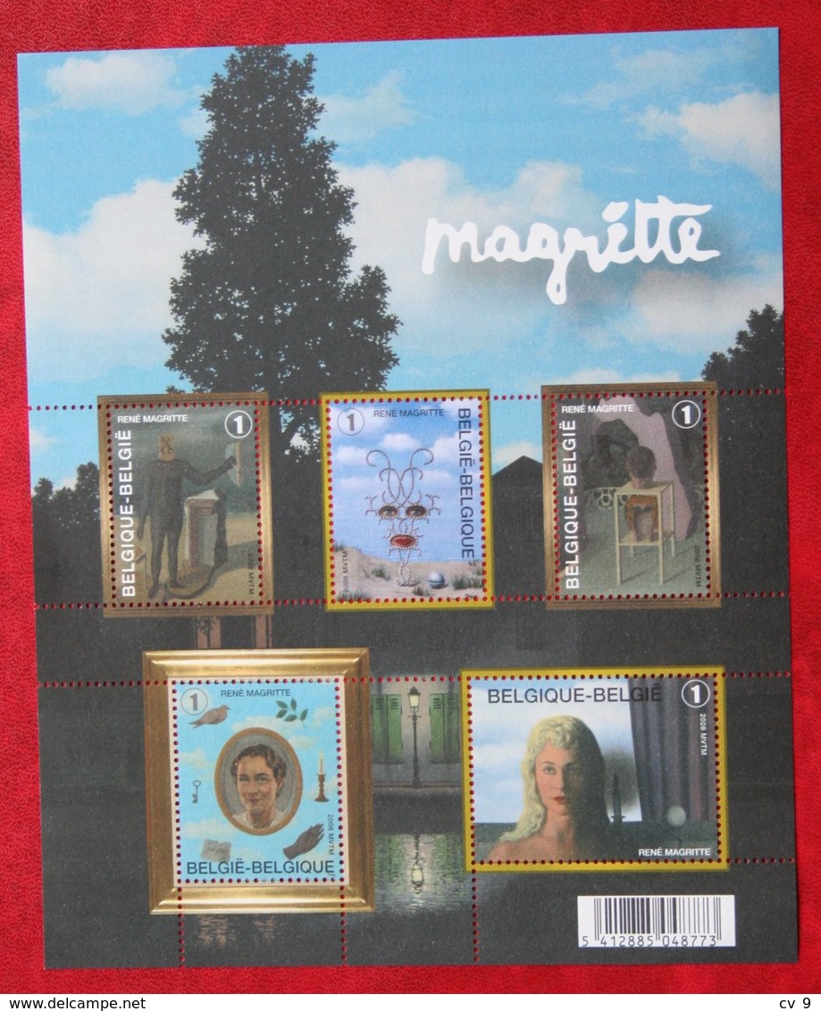 René Magritte Painter Painting Art OBC 3742-3746 151 (Mi 3789-3793 126) 2008 POSTFRIS MNH ** BELGIE BELGIEN / BELGIUM - Neufs