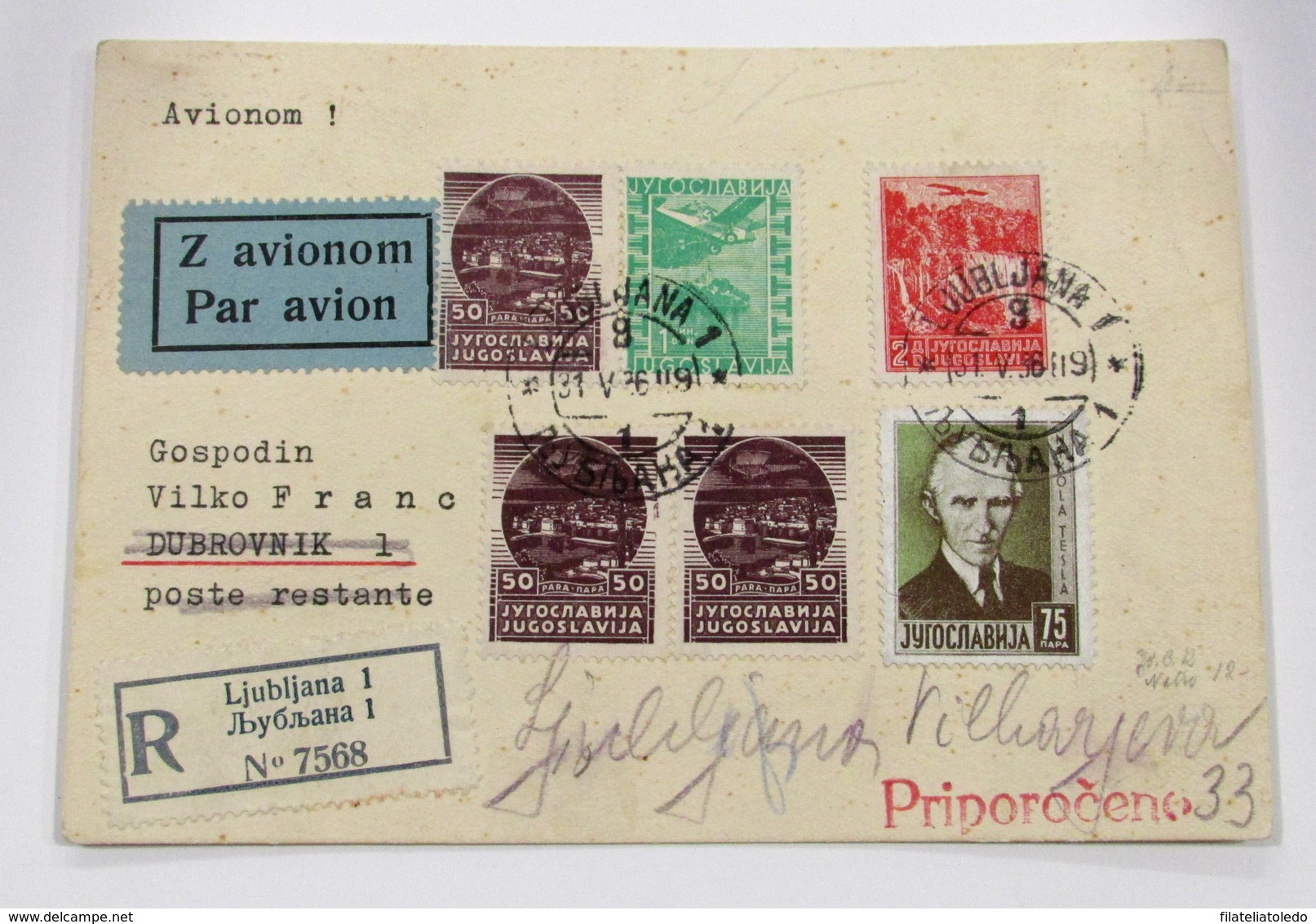 Yugoslavia Aéreo 1(3)-2/3+Correo 301 - Cartas & Documentos