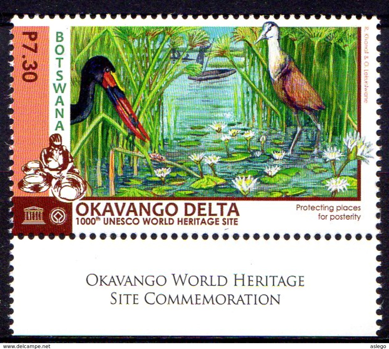 2014 Botswana, Faune, Oiseaux, Nenuphars - Botswana (1966-...)