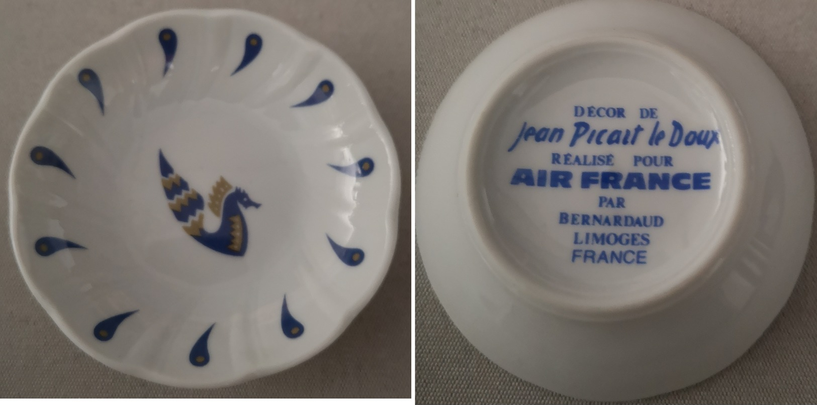 Coupelle Ø 7.5 Cm. Décor De Jean Picart Le Doux Réalisé Pour Air France - Limoges (FRA)