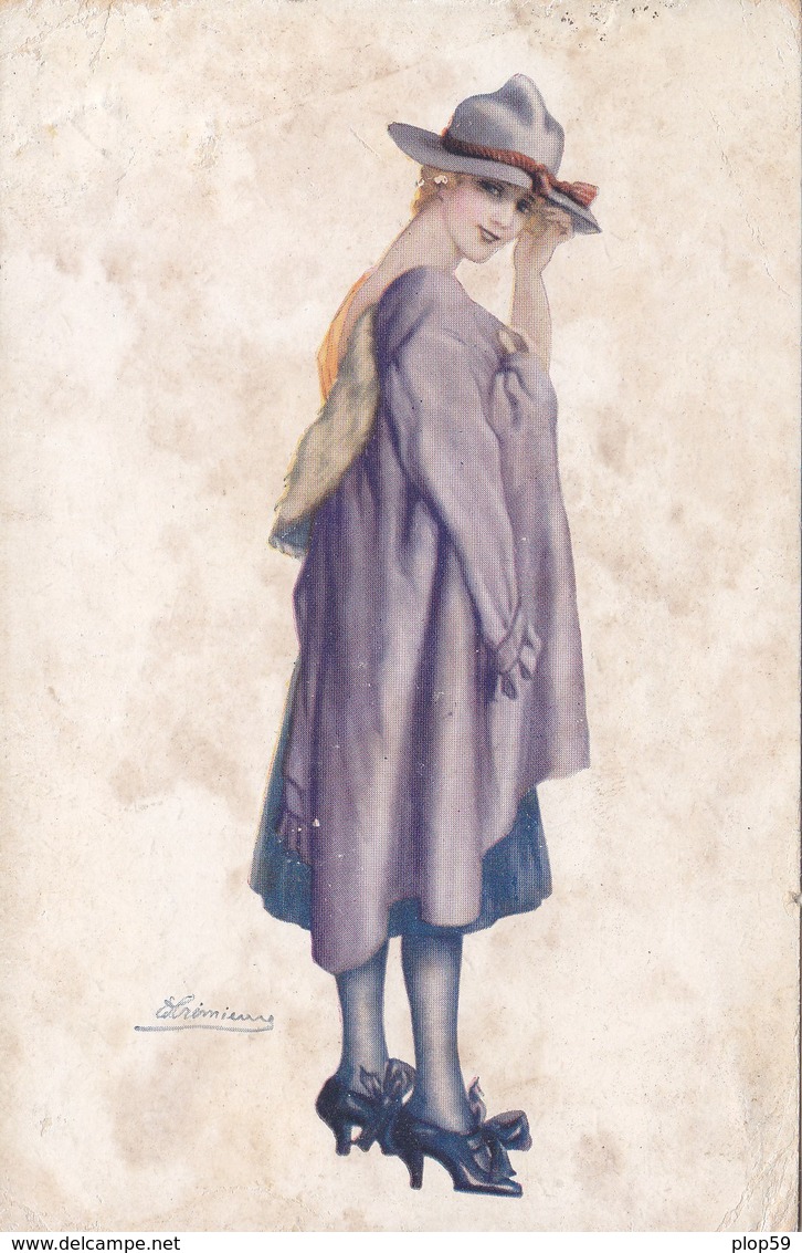 Cpa 2 Scans Illustrateur Signé A CREMIEU Une Jolie Montmartoise Montmartre Belle époque Femme Au Chapeau ..état .. - Otros & Sin Clasificación