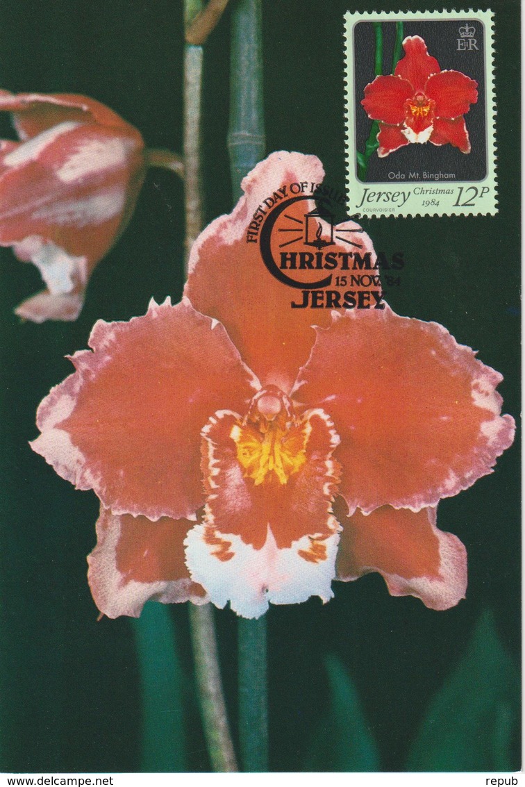 Jersey Carte Maximum 1984 Orchidées 335 - Jersey