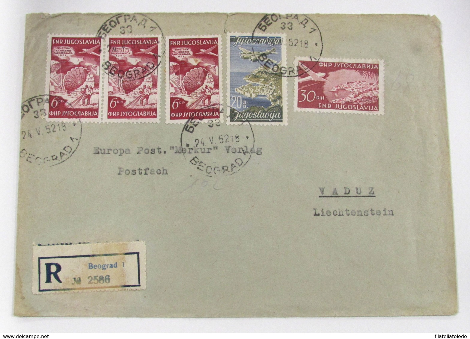 Yugoslavia Aéreo 22-38(3)-45 - Cartas & Documentos