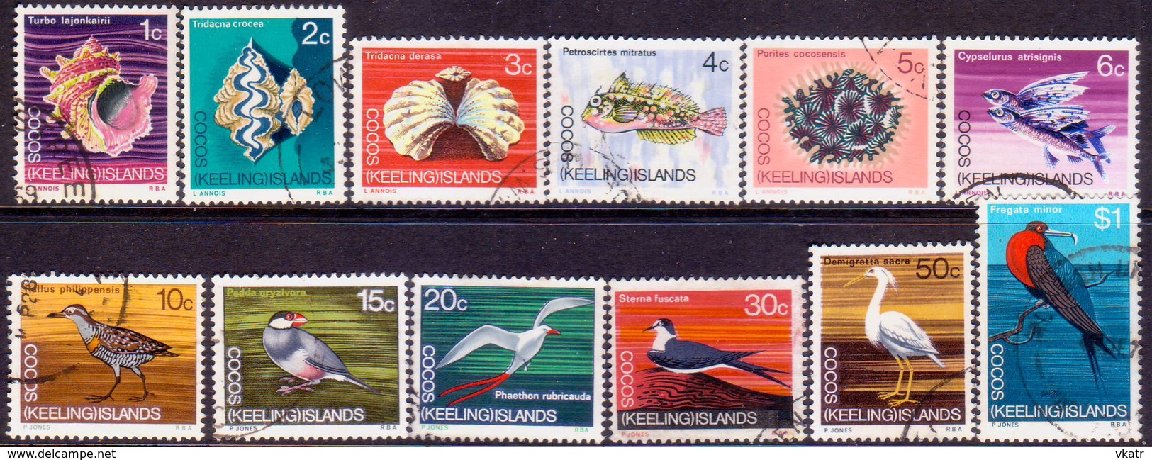 Cocos (Keeling) Islands 1969 SG #8-19 Compl.set Used Fauna - Cocos (Keeling) Islands