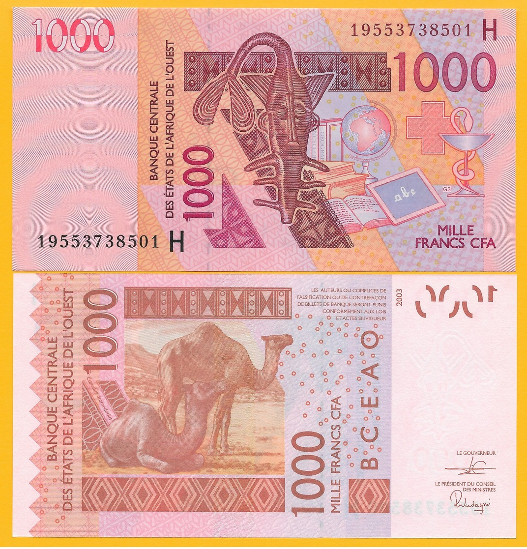 West African States 1000 Francs Niger (H) P-615H 2019 UNC Banknote - États D'Afrique De L'Ouest