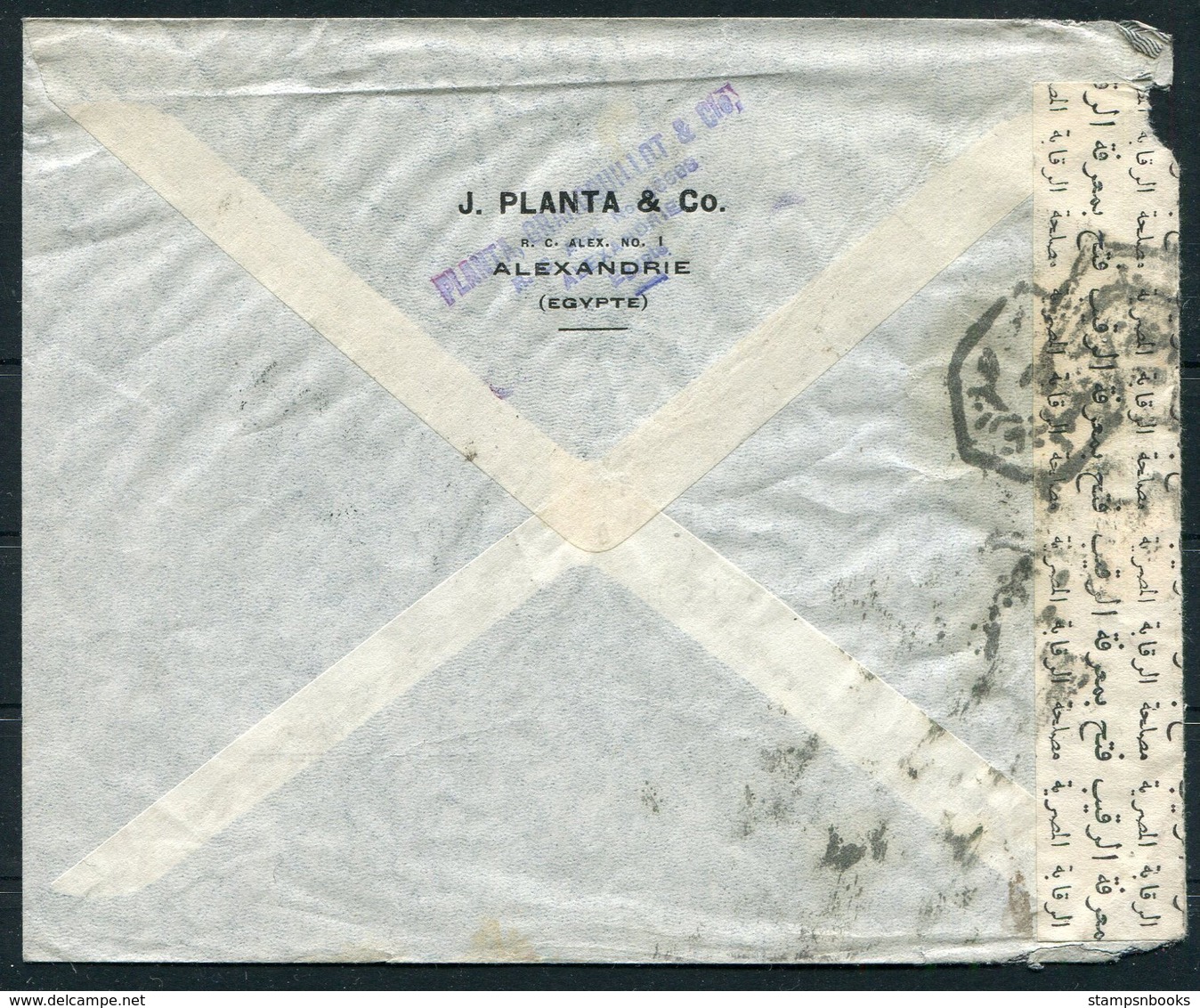 1953 Egypt Planta & Co. Airmail CENSOR Cover Alexandria - Wien Austria - Covers & Documents