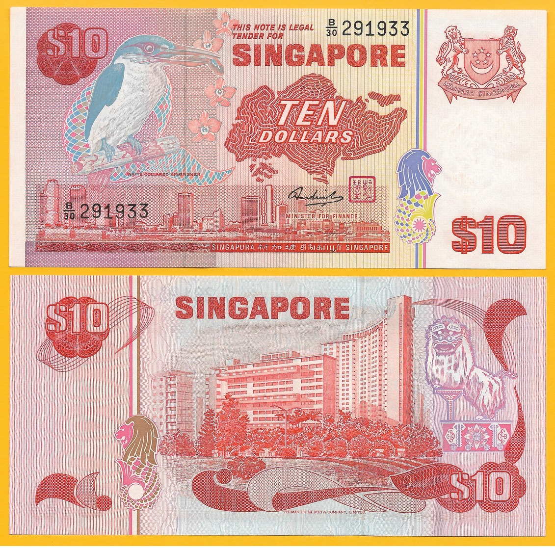 Singapore 10 Dollars P-11b 1976 UNC Banknote - Singapore