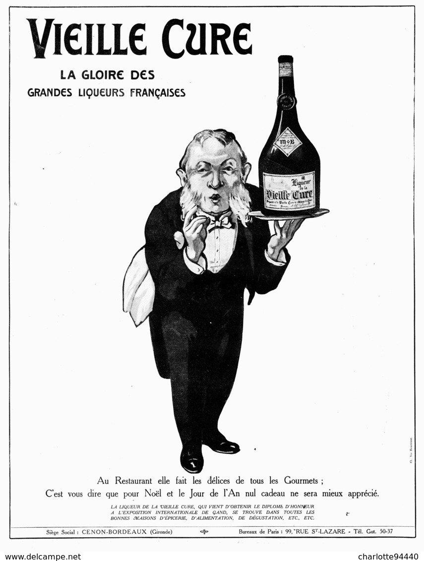 PUB LIQUEUR  " VIEILLE CURE "   1913 ( 1 ) - Autres & Non Classés