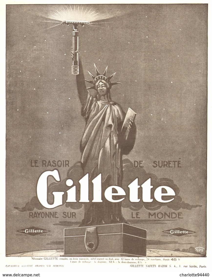 PUB  RASOIR  " GILETTE "  1920 ( 1 ) - Autres & Non Classés