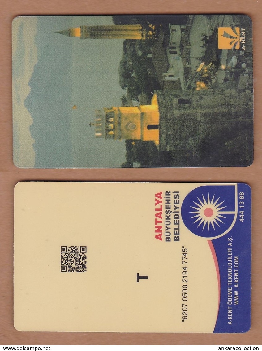 AC - BUS, TRAM PLASTIC CARD FOR PUBLIC TRANSPORTATION ANTALYA, TURKEY - Autres & Non Classés