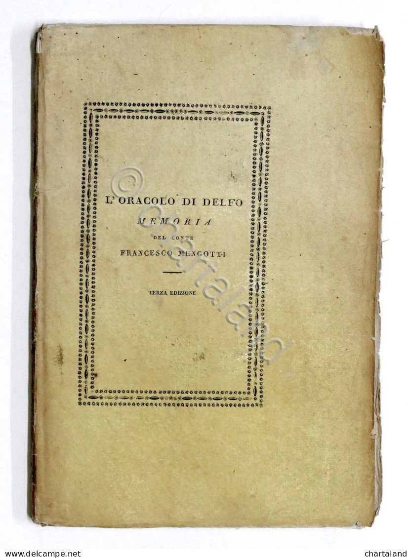 L'Oracolo Di Delfo - Memoria Del Conte Francesco Mengotti - 1820 - Non Classificati