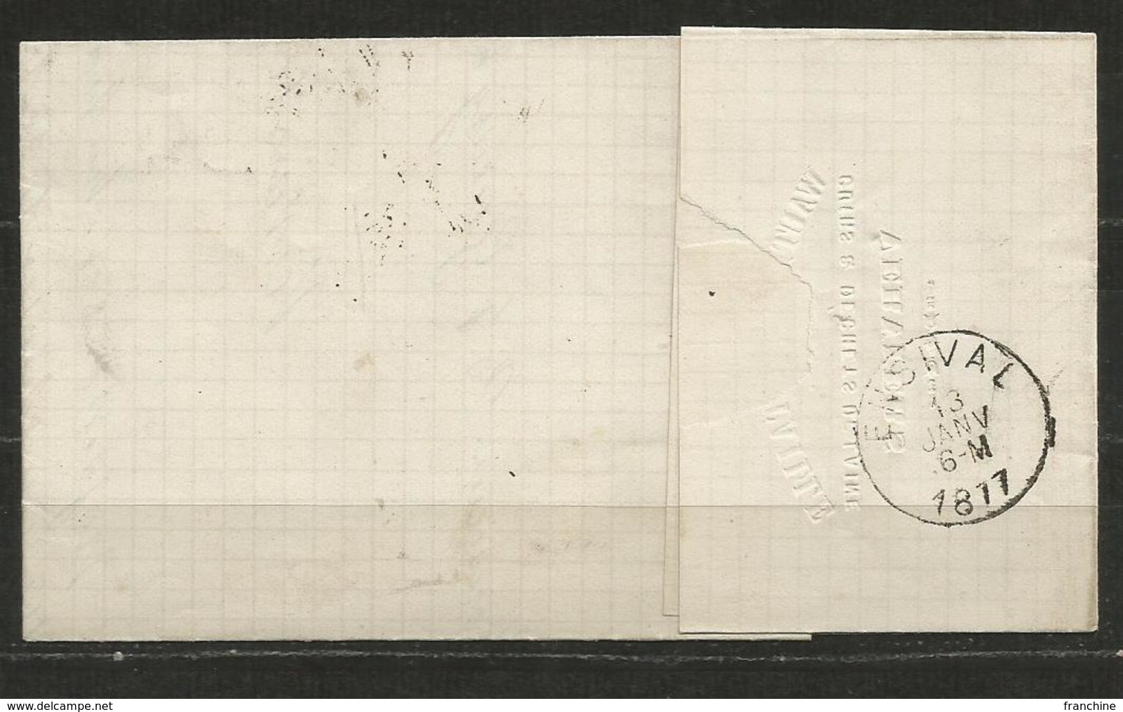 1869-83 - COB N° 30 - Dent: 15 - (o) Oblitération SIMPLE CERCLE VERVIERS (STATION) Sur Lettre Pour ENSIVAL 12/01/1877 - 1869-1883 Léopold II