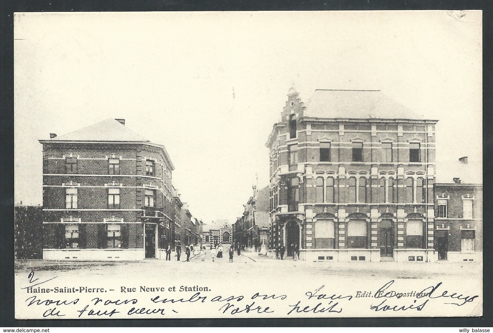 +++ CPA - HAINE ST PIERRE - Rue Neuve Et Station   // - La Louvière