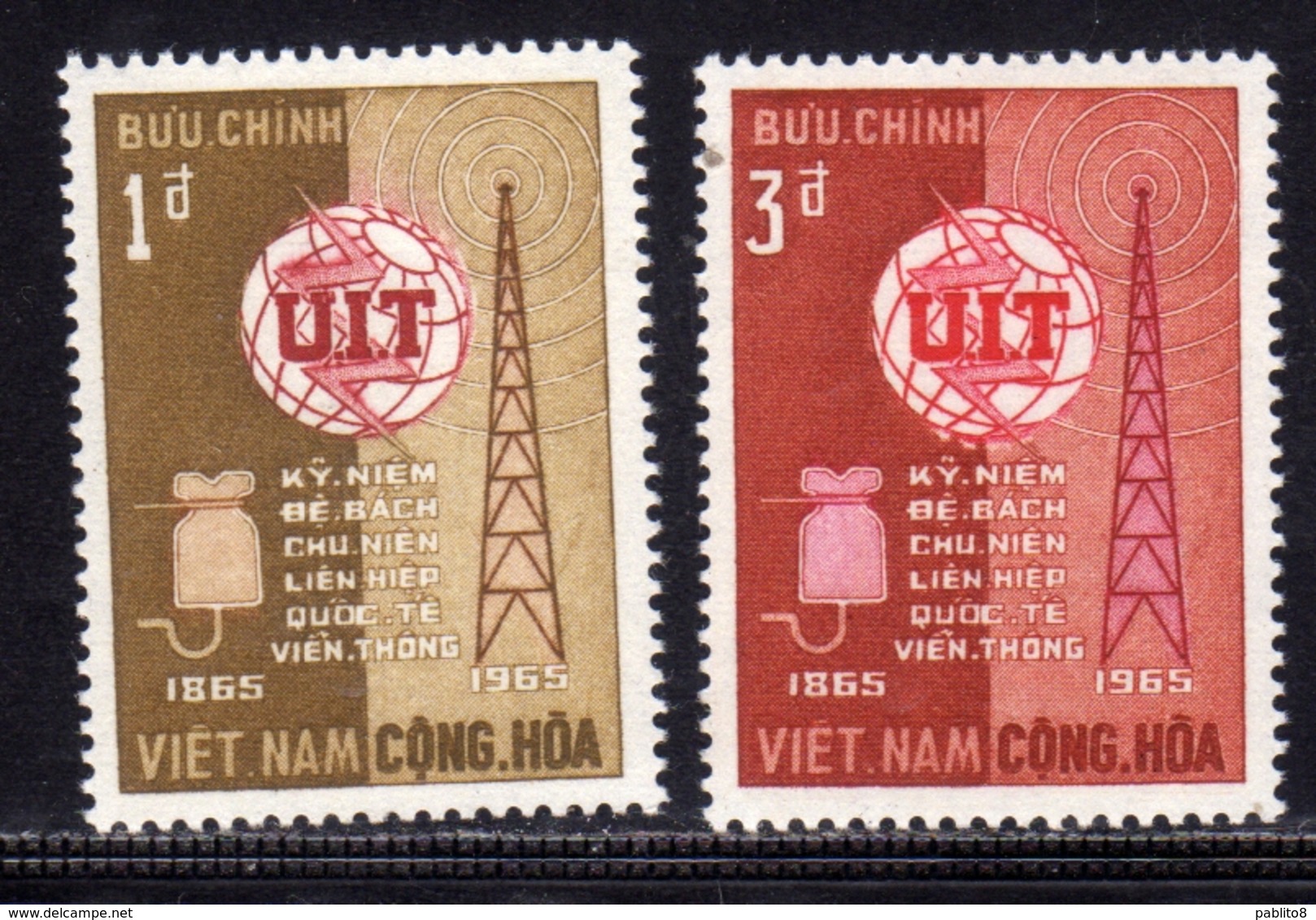 VIET NAM VIETNAM 1965 UIT ITU COMPLETE SET SERIE COMPLETA MNH - Vietnam