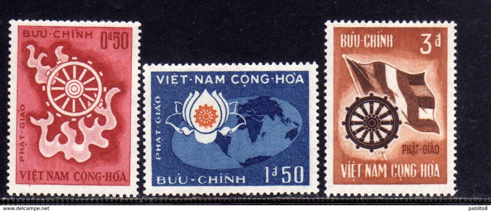 VIET NAM VIETNAM 1965 BUDDHA'S BIRTH ANNIVERSARY ANNIVERSAIRE DE NAISSANCE BOUDDHA BUDDA COMPLETE SET SERIE COMPLETA MNH - Vietnam