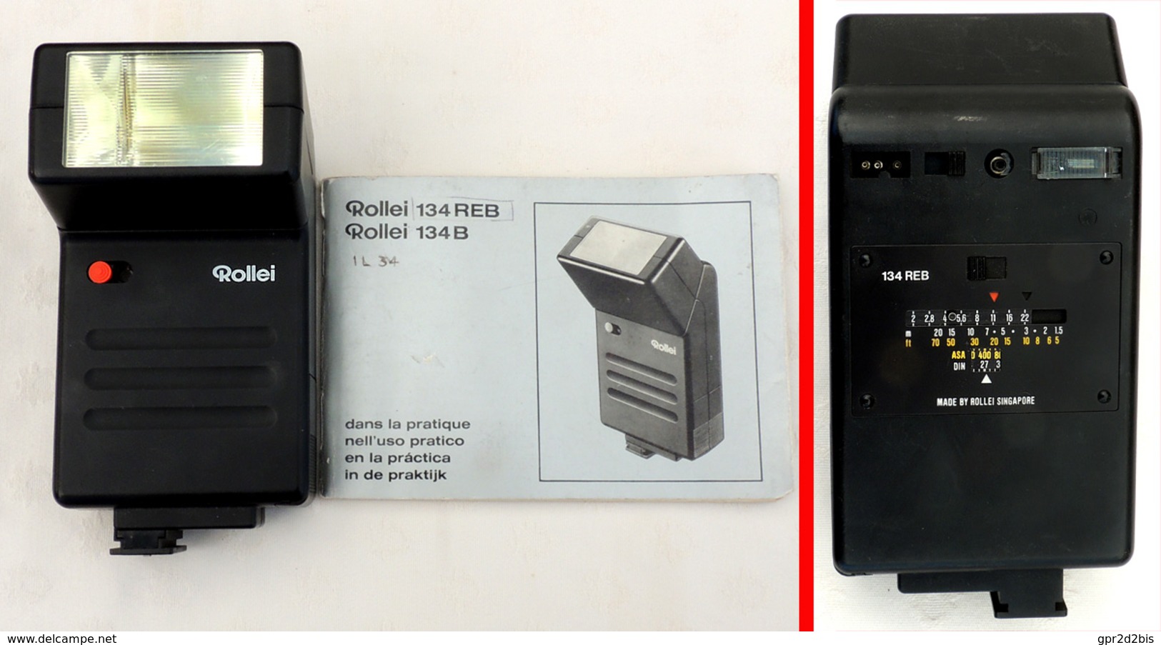 ROLLEI Flash électronique Orientable 134 REB Avec Documentation Nb Din 34 - Material Y Accesorios